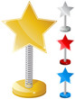 Set of Colorful Star Shaped Text Box on Metal Spring