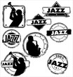 Grunge jazz musician stamps Grunge jazz musician stamps