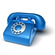 blue phone on white background - 3D render bitmap