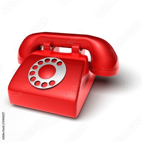  Phone Background on Red Phone On White Background   3d Render Bitmap    Fuzzy3d  34616217