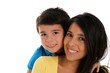 Woman and Son On White Background Woman and Son On White Background