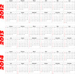 Vector: calendar for 2012 through 2014 calendar for 2012 through 2014