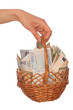 basket with money