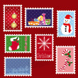 sets of winter Christmas stamp postage