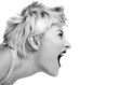 Punk Girl Shouting at the Microphone