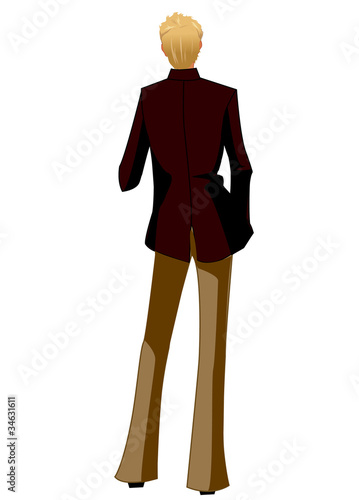 Vector: Rear view of man standing Rear view of man standing