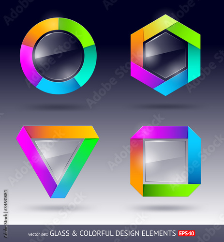 Vector: Vector colorful and glass design element Vector colorful and glass design element