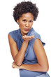 Pretty young woman blowing a kiss at you