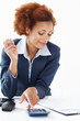 Business woman at desk Business woman at desk
