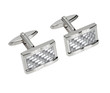 silver cuff link isolated on white