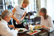 Senior couple dining at a nice restaurant
