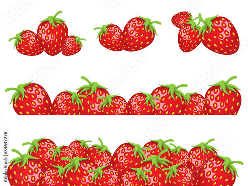 Vektor: Strawberry borders for your design Strawberry borders for your design