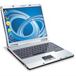 Vector laptop with icons on the sensitive screen