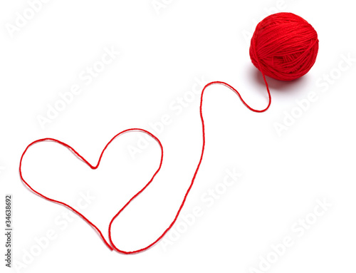 Photo: wool knitting heart shape love wool knitting heart shape love