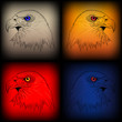 Vector: Set of vector eagles in various colors Set of vector eagles in various colors