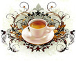 Vector: cup of coffee with ornate elements cup of coffee with ornate elements