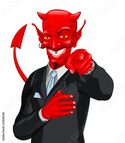 Vector: Devil business man wants you Devil business man wants you