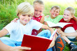 Children read a book