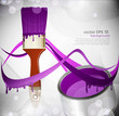 abstract background with a brush and a can of purple paint abstract background with a brush and a can of purple paint