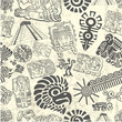 Seamless ornament in style of the Maya