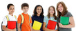 Students On White Background