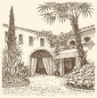 Vector landscape. A sketch of the eastern courtyard Vector landscape. A sketch of the eastern courtyard