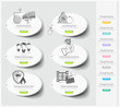 Design icons set with stickers
