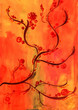 Photo: Hand-drawn autumn watercolor background Hand-drawn autumn watercolor background