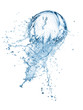 blue water splash isolated