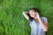 Asian student on the phone