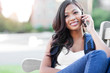 Asian student on the phone