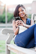 Asian student texting