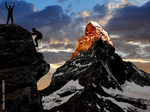 Photo: climbing in the Swiss Alps climbing in the Swiss Alps