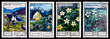 A stamps printed in the USSR showing drawings of of flowers A stamps printed in the USSR showing drawings of of flowers