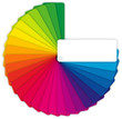 Farbfächer für Design auf weißem Hintergrund