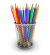 Color pencils in holder