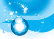Topaz on the abstract blue background