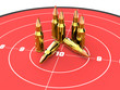 Bullets on the top of red target, ammo, ammunition