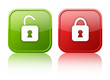 Open and closed lock buttons