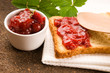 Wild strawberry jam with toast