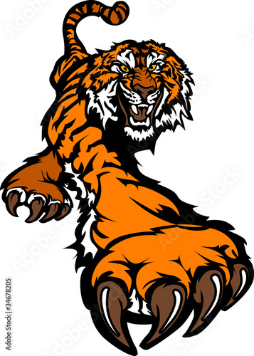 Vector: Tiger Mascot Body Prowling Graphic Tiger Mascot Body Prowling Graphic