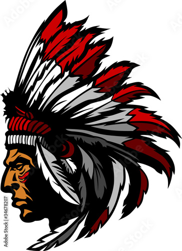 Vector: Indian Chief Mascot Head Graphic Indian Chief Mascot Head Graphic