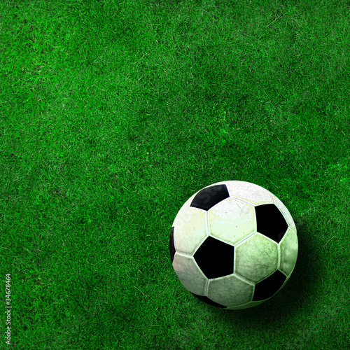 Illustration: soccer ball on green grass soccer ball on green grass