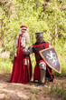 knight in armour and woman