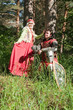 knight in armour and woman