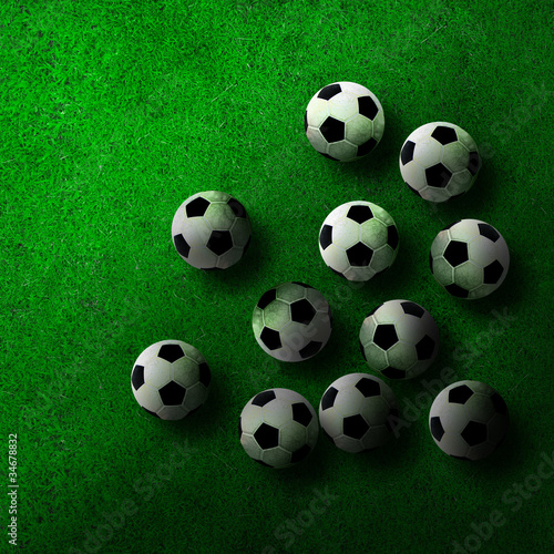 Illustration: soccer ball on green grass soccer ball on green grass