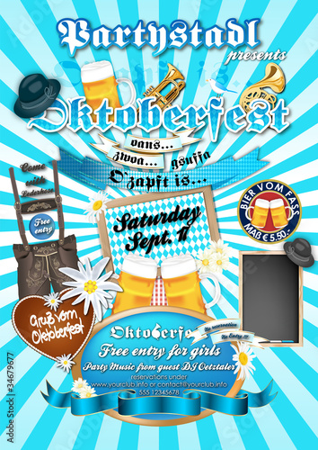 Vektor: Oktoberfest Plakat Flyer Oktoberfest Plakat Flyer