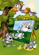Mouse Painter - Cartoon Illustration