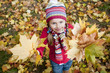 Autumn - little girl playing in autumn park Autumn - little girl playing in autumn park