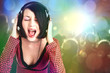 young beauty woman with headphones young beauty woman with headphones